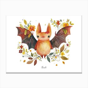 Little Floral Bat 2 Poster Canvas Print
