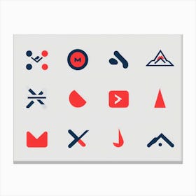 Abstract Vector Icons Set For A Modern Web Navigation Interface Incorporating Minimalist Design Sc (1) Canvas Print