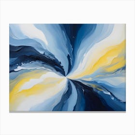 Abstract Image Of Swirling, Flowing Shapes In Shades Of Blue, Yellow, And White, Creating A Dynamic And Vibrant Effect Canvas Print