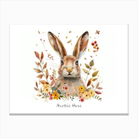 Little Floral Arctic Hare 3 Poster Canvas Print