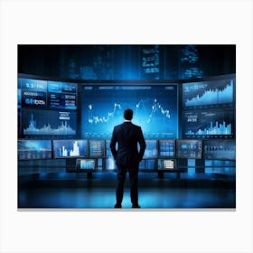 Corporate Finance Executive Analyzing Market Trends Graph Details And Business Strategies Digital (2) 2 Canvas Print