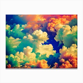 Rainbow Candy Clouds 2 Canvas Print