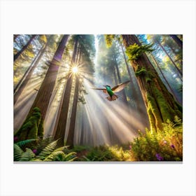 Nature Whispers Of The Redwoods In A Mist Shrou (1) Canvas Print