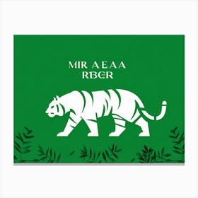 A Regal Bengal Tiger Aesthetically Silhouetted Against A Verdant Backdrop Of Vibrant Green Grass S Canvas Print