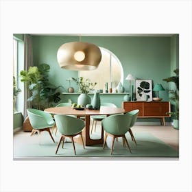 Green Dining Room Canvas Print