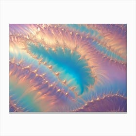 Abstract Swirling Pattern In Shades Of Pink, Purple, Blue And Orange With Iridescent Glow And Tiny Iridescent Specks Canvas Print