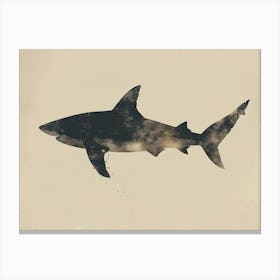 Wobbegong Shark Silhouette 4 Canvas Print