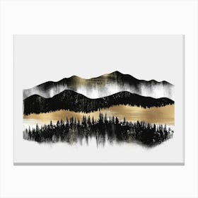 Black And Gold Mountains Canvas Print Canvas Print