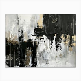 Abstract Black And White Painting 7 Canvas Print