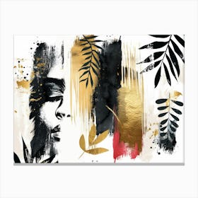 Gold And Black Abstract Painting 70 Canvas Print