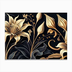 Elegant Black and Gold Vintage Canvas Print