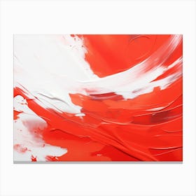 Abstract Red and White Canvas Print