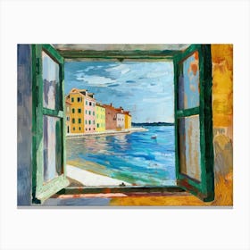 Rovinj From The Window View Painting 4 Canvas Print