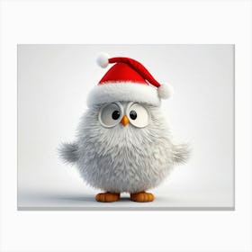 Bubo A Fluffy Winter Stylized Illustration As A Decorative Object For December Donned In A Festive (6) Canvas Print