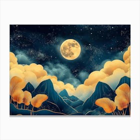 Moonlight In The Mountains 2 Canvas Print