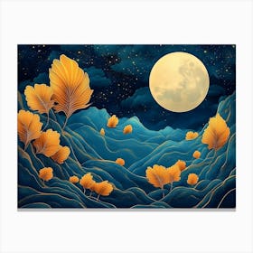 Moonlight Night Sky Canvas Print