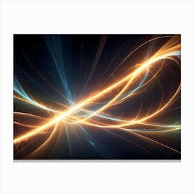 Abstract Image Of Flowing, Dynamic Lines Of Light In Blue And Orange, Creating A Futuristic And Energetic Design Canvas Print