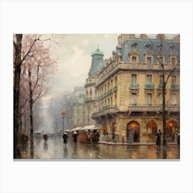 Vintage Cityscape Painting Canvas Print