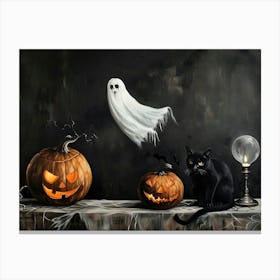 Ghosts And Pumpkins 1 Canvas Print