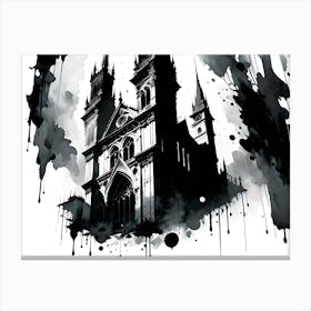 Church In Black And White Canvas Print