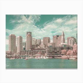 Gorgeous Boston Skyline Urban Vintage Style Canvas Print