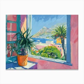 Cape Town From The Window View Painting 1 Canvas Print