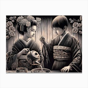 Creativel Geisha Illustration 130 Canvas Print