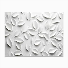 White Geometric Leaves 3d Tiles Texture 1 Canvas Print