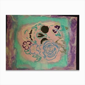 Skull And Roses Canvas Print