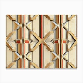 Seamless Relief Sculpture Designation Retro Pattern Curve Cross Flower Frame Vine Kaleidoscope 1 Canvas Print