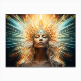 Woman With Golden Crown. Kaleidoscopic Empress: The Female Energy in Psychedelia. Canvas Print