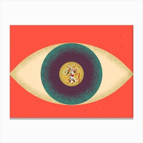 Eye Of The Gods. Geometric red and green Office Room Art print  Canvas Print