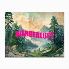  Pink Wanderlust Poster Vintage Retro Woods 5 Canvas Print