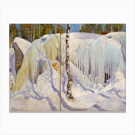 Rock Covered In Ice And Snow (1911), Pekka Halonen Canvas Print