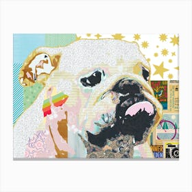 Bulldog Popart Collage Canvas Print