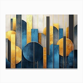 Abstract Blue And Gold 1 Canvas Print