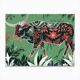 Bull In The Jungle Canvas Print