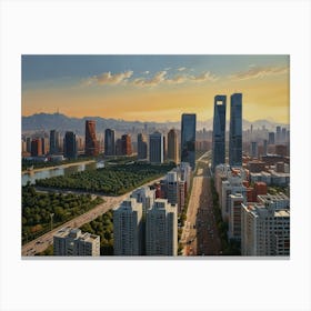 Skyline Of Shanghai art Canvas Print