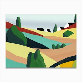 Landscape With Houses Canvas Print