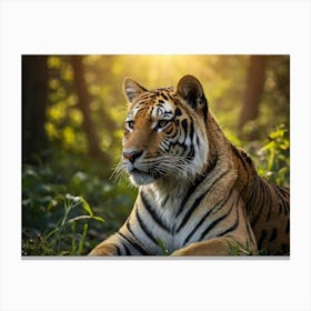 Tiger In The Forest Canvas Print