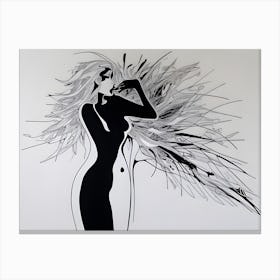 Black And White Painting 3 Canvas Print