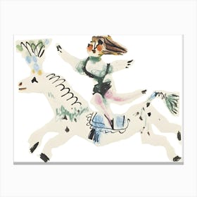 Girl Riding A Horse by Pablo Picasso Canvas Print