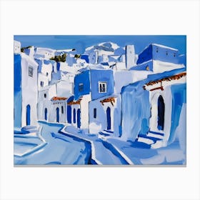 Blue Village chefchaouen morocco 1 Canvas Print