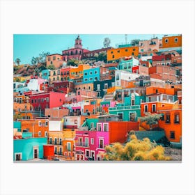 Colorful Houses In Mexico City Canvas Print