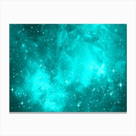 Aqua Shade Galaxy Space Background Canvas Print