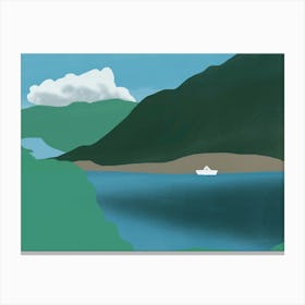 Paper Boat In The Water Canvas Print