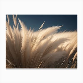 Pampas Grass Swaying In The Windy Landscape Canvas Print