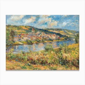 Tranquil Lakeside Refuge Painting Inspired By Paul Cezanne Canvas Print