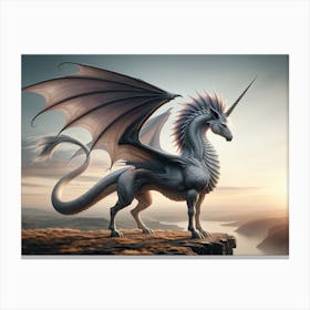 Magical Unicorn-Dragon Fantasy Canvas Print