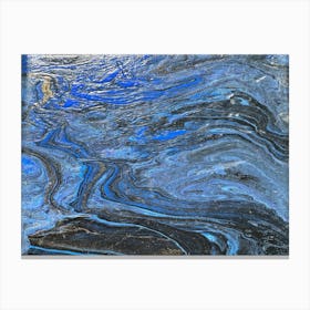 Blue And Black Swirls Canvas Print